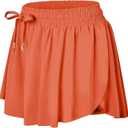 Wsirmet Flowy Shorts for Women Butterfly Shorts 2 in 1 Athletic Workout Gym Biker Running Shorts with Pockets