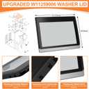 Upgraded W11259006 Washer Lid Compatible With Whirlpool Maytag Washer Lid Parts MVWB765FW3 Washing Machine Lid Replacement Maytag Bravos Washer Parts Assembly WP8572974 WP8563965 Lid Hinge & 4 Screws