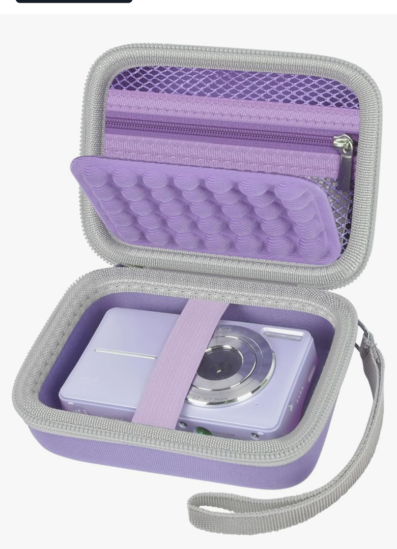 Digital Camera Case for CAMKORY/for Kodak Pixpro/for VAHOIALD/for Sony DSCW800 830/ for Canon PowerShot 180 190. Kids Vlogging Cameras Storage Holder for Accessories (Box Only)-Purple