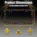 Mermaid License Plate Frame Colored Mermaid Fish License Plate Holder for Car Decorative Stainless Steel Ocean Fish License Plate Animal Auto Parts for Women with Screws 12.2"x 6.2"