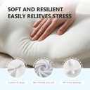 Cloud Pillow, Ergonomic Memory Foam Cervical Neck Support Pillow with Breathable Pillowcase, Adjustable Dual-Height Design for Side Back Stomach Sleepers (White)