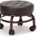Elitzia Pedicure Foot Stool Beauty Salon SPA Foot Bath Footstool Two Color Optional Thick Support Seat Quality Wheels ET28500（Dark Brown）, Dark Brown Low Stool
