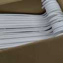 HOUSE DAY White Plastic Hangers 50 Pack, Plastic Clothes Hangers with Built-in Hooks, Durable and Strong Plastic Coat Hangers for Closet, Space Saving Clothing Hanger for Shirts, Coats, Skirt, Dress