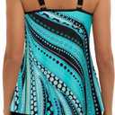 Arolina Tankini Swimsuits for Women Tummy Control Two Piece Bathing Suits (Black, 16W)