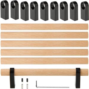 Adjustable Wood Cabinet Handles, Unfinished DIY Pulls, Adjustable Double Hole Distance Handles, Modern Kitchen Wardrobe Drawer Pulls 6Pcs Adjustable Wood Cabinet Handles, 6pcs Adjustable