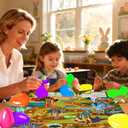 2 x Prefilled Easter Eggs with Toys, 24 Pcs Filled with Dinosaur Toys Large Map, Easter Eggs Hunt for Kids, Party Favors, Basket Stuffers Fillers, Classroom Prize Supplies