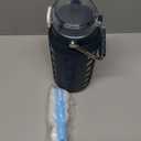 MUKOKO 64oz Glass Water Bottles with Straw and Lid,Half Gallon Water Bottle with Time Marker,Large Glass Water Jug with Silicone Sleeve and Stainless Steel Handle-Blue