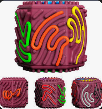 Luckyrao Sensory Activity Cube with 10 Strings  Anxiety Relief Fidget Toy for Children/Adults, Autism ADHD Focus, Compact Stress Reducer for Travel (red) Luckyrao Sensory Activity Cube with 10 Strings  Anxiety Relief Fidget Toy for Children/Adults, Autism ADHD Focus, Compact Stress Reducer for Travel (red)