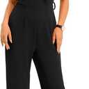 Allegra K Women's Work Jumpsuit Formal Office Sleeveless Wide Leg Jumpsuits Dressy Romper (Large)