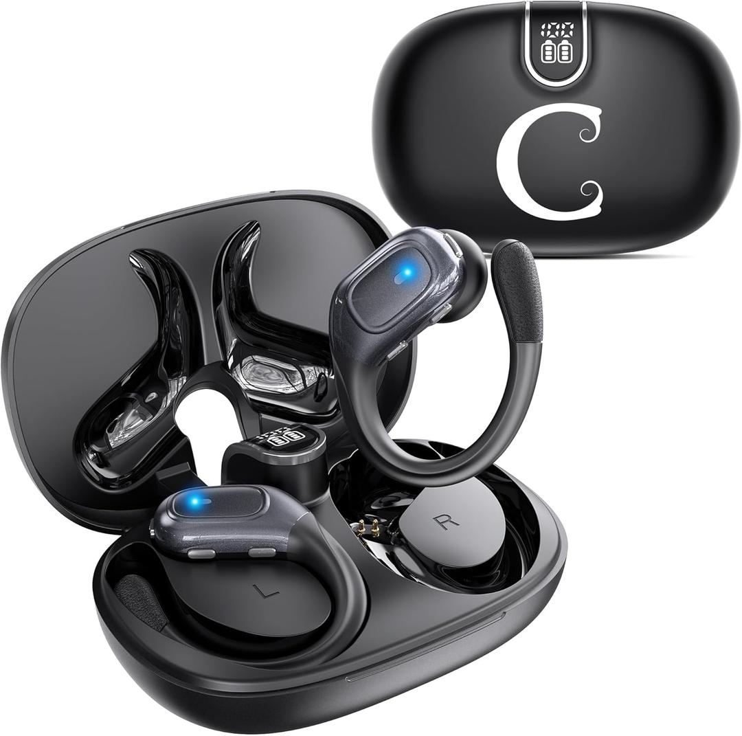 3-in-1 AI Language Translation Earbuds, Real-Time Translator Earbud with Power Level Display, 144 Languages & Accents, Personalized Initial Gift Wireless Bluetooth Headphones for Travel, Business-C