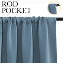 NICETOWN Kitchen Curtains, Smoky Blue, 34" x 40", Set of 2, Short Blackout Curtains & Drapes, Thermal Insulated Rod Pocket Window Treatment Draperies for Nursery