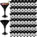 Domensi 100 Pack Black Martini Glasses Bulk Plastic Disposable Champagne Glasses 5 oz Plastic Mimosa Cups Wedding Cocktail Cups for Engagement Birthday 2026 Party Supplies