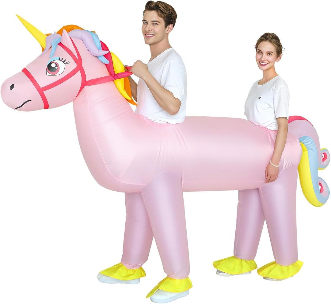 Inflatable Unicorn Costume for Couples Halloween Costumes for Adults Funny Inflatable Costume Adult Blow Up Costumes for Cosplay Party