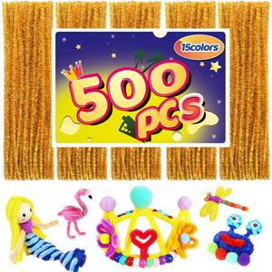 Pipe Cleaners, Pipe Cleaners Craft, Arts and Crafts, Crafts, Craft Supplies, Art Supplies (500 Golden Glitter Pipe Cleaners) (Medium)