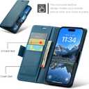 for iPhone 15 Pro Max Case Wallet with RFID Blocking Card Holder, PU Leather Kickstand Protective Flip Phone Cover Fit for iPhone 15 Pro Max 6.7", Blue