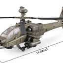 OANMYJJO Helicopters for Boys AH-64 Longbow Apache Helicopter Model Airplanes,Diecast Military Attack HelicopterModel Airplane with Light and SoundSuitable for Military Lovers to Collect and Gift.