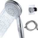 High Pressure RV Shower Head w/Hose - 5-Spray RV Shower Head Kit Replacement w/ON/OFF Pause, Interior Showerhead for Campers, Fifth Wheels, Motor Homes, Travel Trailers, Boats, Chrome
