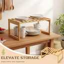 2 Pcs Kitchen Cabinet Organizer Bamboo Bookshelf Bamboo Kitchen Shelves, Cabinet Shelf Organizer, Storage Shelves for Pantry Bathroom Dining Room Study Laundry
