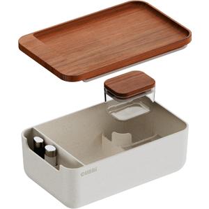 Cubbi - Airtight Box with Tray - Silicone Seals - 100% Air-Tight Storage Box with Accessories  White