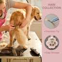 6PCS Pet Hair Storage Keychain with Tweezer, Paw Shaped Leather Memorial Keepsake for Dog & Cat Hair, Sympathy Gifts for Pet Loss, Bag Charm Keychain for Pet Owners