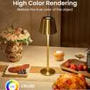 3 Pack Cordless Table Lamp, Portable Battery Operated Lamp with 3 Color Temps and Stepless Dimming, Rechargeable Table Lamp for Dinner, Desk, Cafe, Outdoor (Brushed Gold)