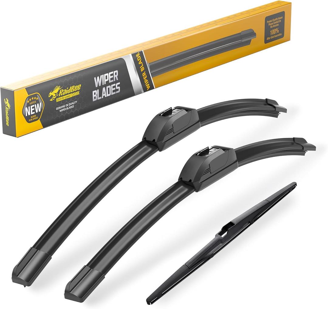 Raidbee 26"+22" Windshield Wiper Blades with 14" Rear Wiper Blade Automotive Replacement Set for Lexus RX330 2004-2006/RX350 2007-2009/RX400h 2006-2008 Genuine OEM Quality (Set of 3)