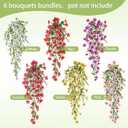 Artificial Flowers for Outdoors Spring Decor, 6 Bundles UV Resistant Realistic Faux Silk Hanging Flowers, Fake Plants for Planter Indoor Outside Garden Porch Patio Balcony Yard Farmhouse