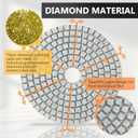 4 Inch Diamond Polishing Pads, 14 PCS 50-8000 Grit Wet/Dry Granite Stone Polish Pad Kit with 5/8-11 Backer Pad, Drill Adapter and Wool Disc for Granite Marble Concrete Stone Tile