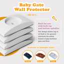 Wall Nanny 2-Pack - Works with 2 Gates - Baby Gate Wall Protector (Made in USA) Protects Walls and Doorways from Pet Gates - for Pressure Mounted Indoor Safety Baby Gates - White