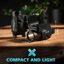 1500 Lumens Compact Weapon Laser Light, Aircraft Grade Aluminum Pistol Light, Adjustable Rail-Mounted Handgun Light and Green Laser Combo