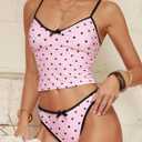 ZAFUL Womens Tankini Swimsuits Tummy Control High Cut Bow Decor Bathing Suits Two Piece Bikini Sets (Pink, S)