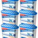 Vacplus Moisture Absorber Buckets – Large Capacity Dehumidifier and Humidity Absorber for Closet, Basement, Bathroom, RV, and Storage Areas, Unscented, 2 lbs, 6 Pack