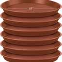 Eccliy 6 Pack Plastic Plant Saucer Heavy Duty Planter Saucers Large Plant Pot Saucers Plastic Water Trays for Indoors and Outdoors Flower Plant Plant Drip (Terracotta,18 Inch)