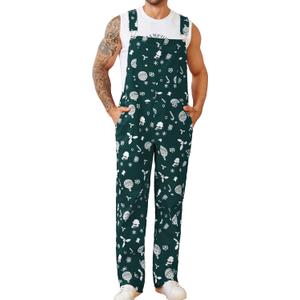 Mens Overalls Christmas Bib Coveralls Women Halloween Jumpsuit Stocking Stuffers for Adults (XX-Large, Green1)