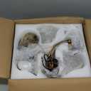 Vintage 3 Light Glass Chandelier, Brass Dining Room Light Fixtures Over Table, Farmhouse Glass Chandelier Lighting for Kitchen Table, Dinning, Foyer, Bathroom, Living Room, Bedroom (Gold)