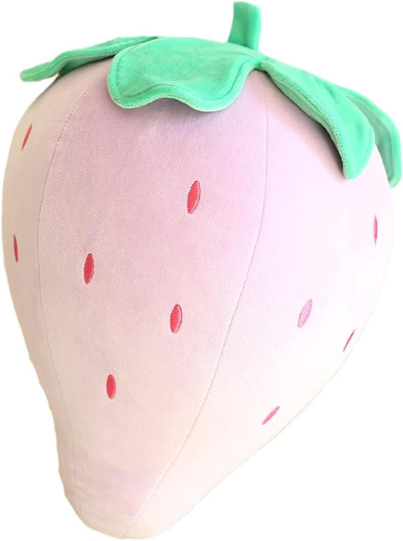 Cute Fruit Kids Pillow Stuffed Strawberry Plush Pillows Super Soft Girls Pillows Cushion Seat for Kids Toys (Purple,13.7"/35cm)
