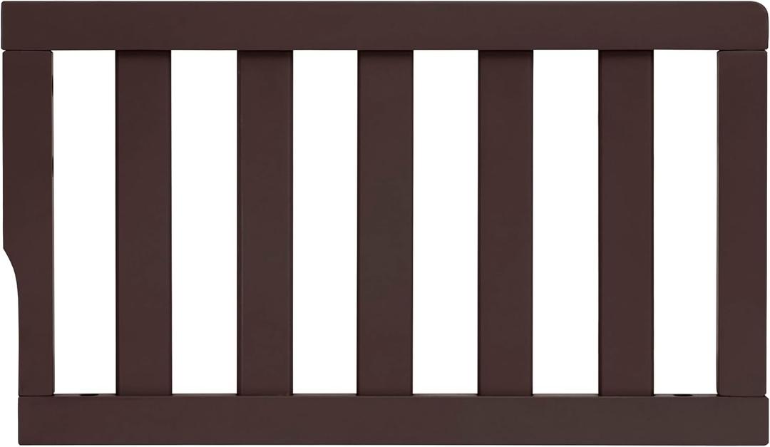 Dream On Me Toddler Guard Rail for Convertible Crib, Solid Wood Bed Rail for Toddler Bed Conversion, Chocolate Chip