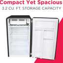 Frigidaire Retro Compact Refrigerator with Chiller, 3.2 cu ft Countertop Fridge, Built-In Bottle Opener, Rounded Corners, Premium, for Office, Bedroom, Dorm Room, Cabin, 18.5D x 20W x 31.5H (Black)