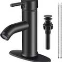 Matte Black Bathroom Faucet Single Handle Bathroom Sink Faucet with Pop-Up Drain Vessel Sink Faucet Modern RV Lavatory Faucet for 1 or 3 Hole Vanity Countertop Installation
