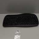 MEETION Wireless Ergonomic Keyboard, Wave Keys Firm Wrist Rest for Natural Typing, 2.4G USB-A Cordless Receiver and USB-C Adapter, Ergo Computer Keyboard Compatible with Windows/Mac/PC/Laptop, Black