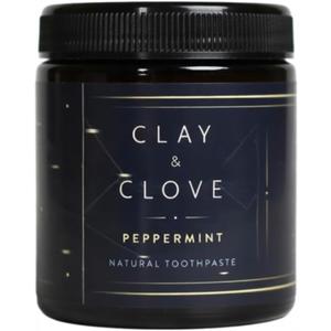 Clay & Clove Natural Toothpaste, in Glass Jar, Bentonite Clay, SLS Free, Natural Peppermint, 3-Month Supply Made in USA