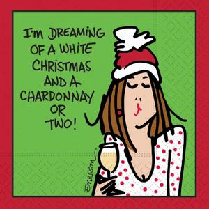 Design Design Christmas Cocktail Napkins, 8 Pack 20 Beverage Napkin(and A Chardonnay Or Two)