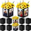 Spiareal 6 Pcs Graduation Box Centerpieces for Table 6/7 Inch Photo Frame Display Congrats Grad Party Favor Gift Picture Table Box Photo Props Frame for Graduation Decoration(Black)