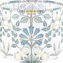 GO&SO Large Lamp Shades Drum Lampshades 16" Top X 16" Bottom X 12" High,Floor Lamp Shade Replacement, Floral Large Lamp Shades for Table Lamps, Modern Lampshades-Assembly Required