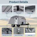 Umbrauto Teardrop Travel Trailer Cover - 8'-10' Fits R-Pod & Clamshell Trailers, 7 Layers Top Heavy Duty Waterproof Camper Cover with Windproof Strap