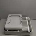 Enclosed Cat Litter Box with Lid Top Exit Covered Metal Stainless Steel Litter Box Leak Proof & Odorless Easy to Clean Including Cat Litter Scoop and Litter Mat (Blue)