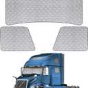 6 Layers Semi Truck Window Shades Custom Fit Volvo VN VNL 2002-2025 & Volvo VNR VAH VNX 2020-2025, 3 Set Front Windshield and Side Windows Foldable Sun Protector Privacy Cover