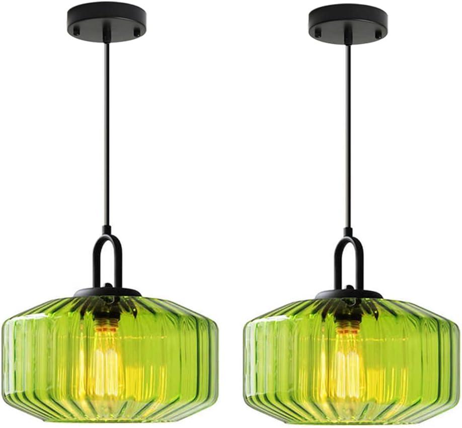 Modern Glass Pendant Light Fixture Green Globe Pendant Lights with Large Hand Blown Shade, Mid Century Pendant Light Green Glass Hanging Lighting for Dining Room Kitchen Sink Farmhouse