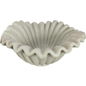 Small Decorative Bowl decor, Scalloped Pedestal Bowls for Modern Home Decor,Ruffle Decor,Stylish Key Bowl for Entry Table,Decorative Fruit Bowl for Kitchen Counter,Light Gray (6inch)