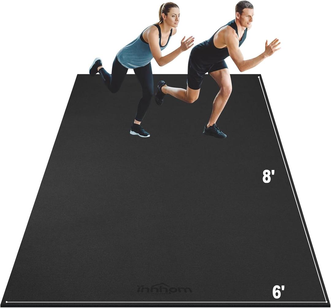 innhom Large Exercise Mat 8' x 6' Workout Mat Gym Flooring for Home Gym Mats Exercise Mats for Home Workout Thick Floor Mat for Fitness